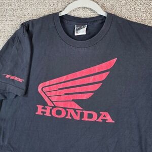 Vintage FOX Racing Honda T-Shirt Black Mens‎ Large Motocross Distressed